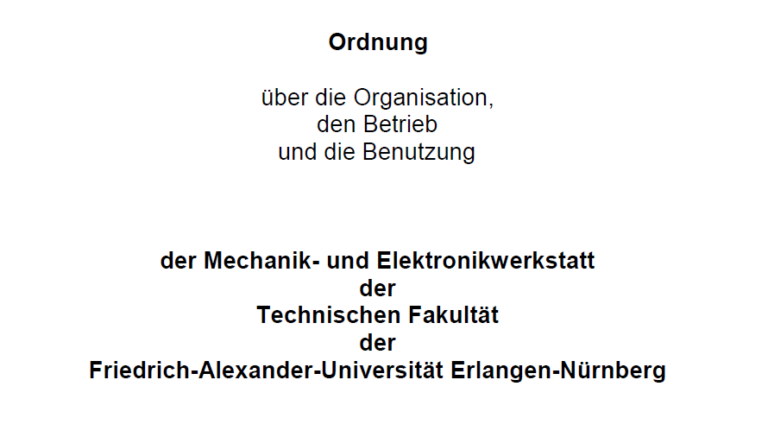 Beitragsbild für Werkstattordnung
